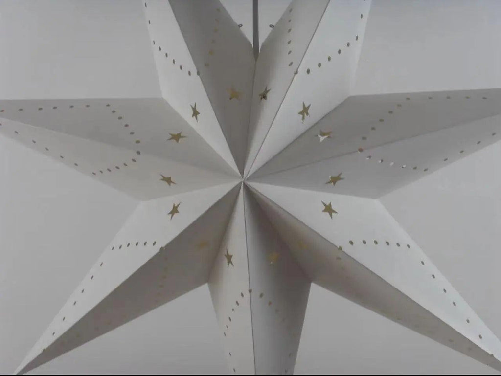 Mariam's Collection MR035 Hollow Star Hanging, Eid Mubarak Christmas Ramadan Decoration — flat-lay composition