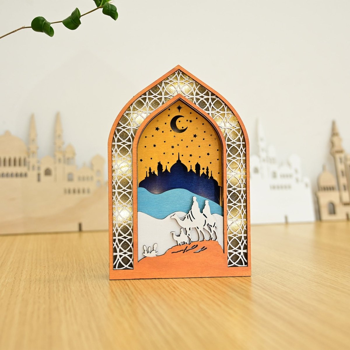 Mariam's Collection Mariam's Collection MR064 Wooden Luminous LED Creative Decorations — main product shot