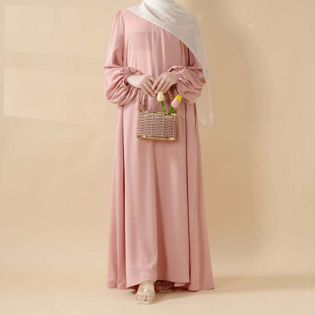 Mariam's Collection Candy Color Pleated Abaya | Must-have Essential Basic Dress (MA142) — main product shot