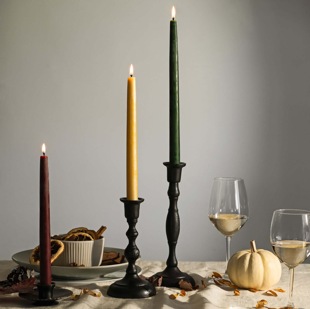 Bluecorn Candles Hand-Dipped Beeswax Taper Candles - Bulk 4-Pair Bundle — alternate view