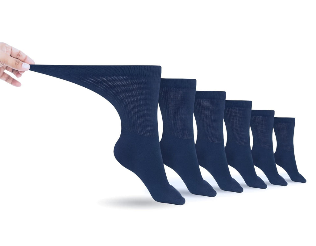 DSC Non-binding Cotton Diabetic Crew Socks (6-pair Pack) — back view