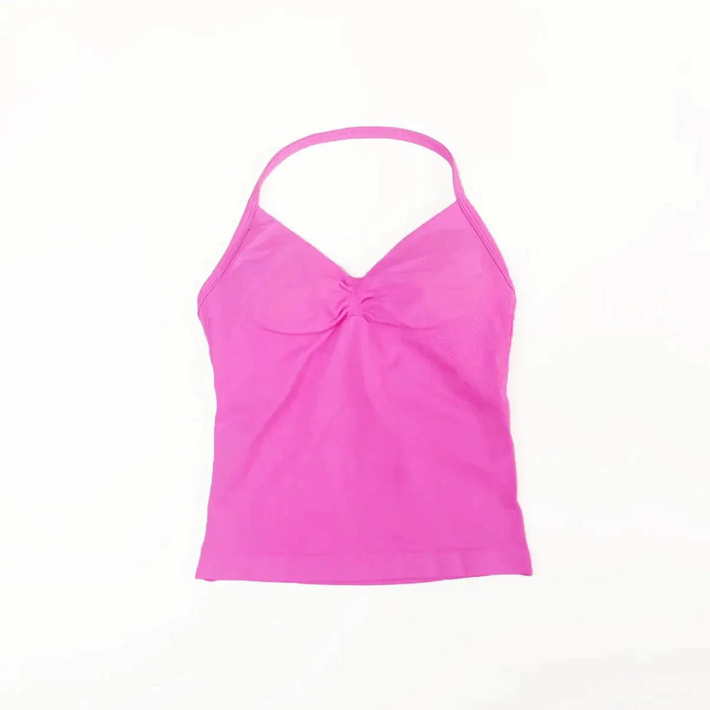 NCLAGEN Impact Longline Strappy Top Sports Yoga Vest Women's Fitness Tank Top Gym Beautiful Open Back Bra Running Workout Halter