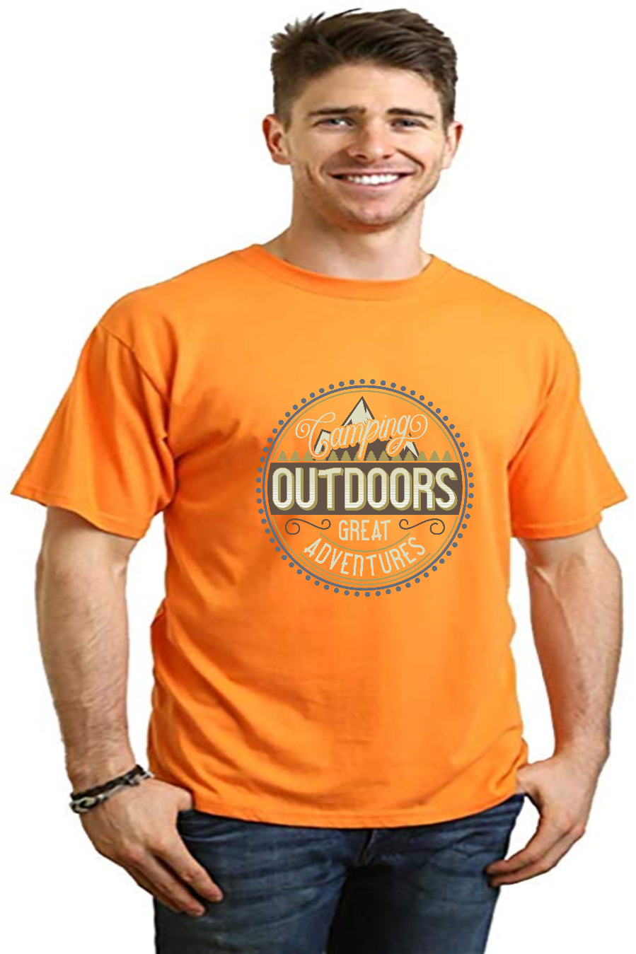 Spun Bamboo Outdoors Men's Bamboo Viscose/Organic Cotton Short Sleeve Graphic T-Shirt — fabric or material detail