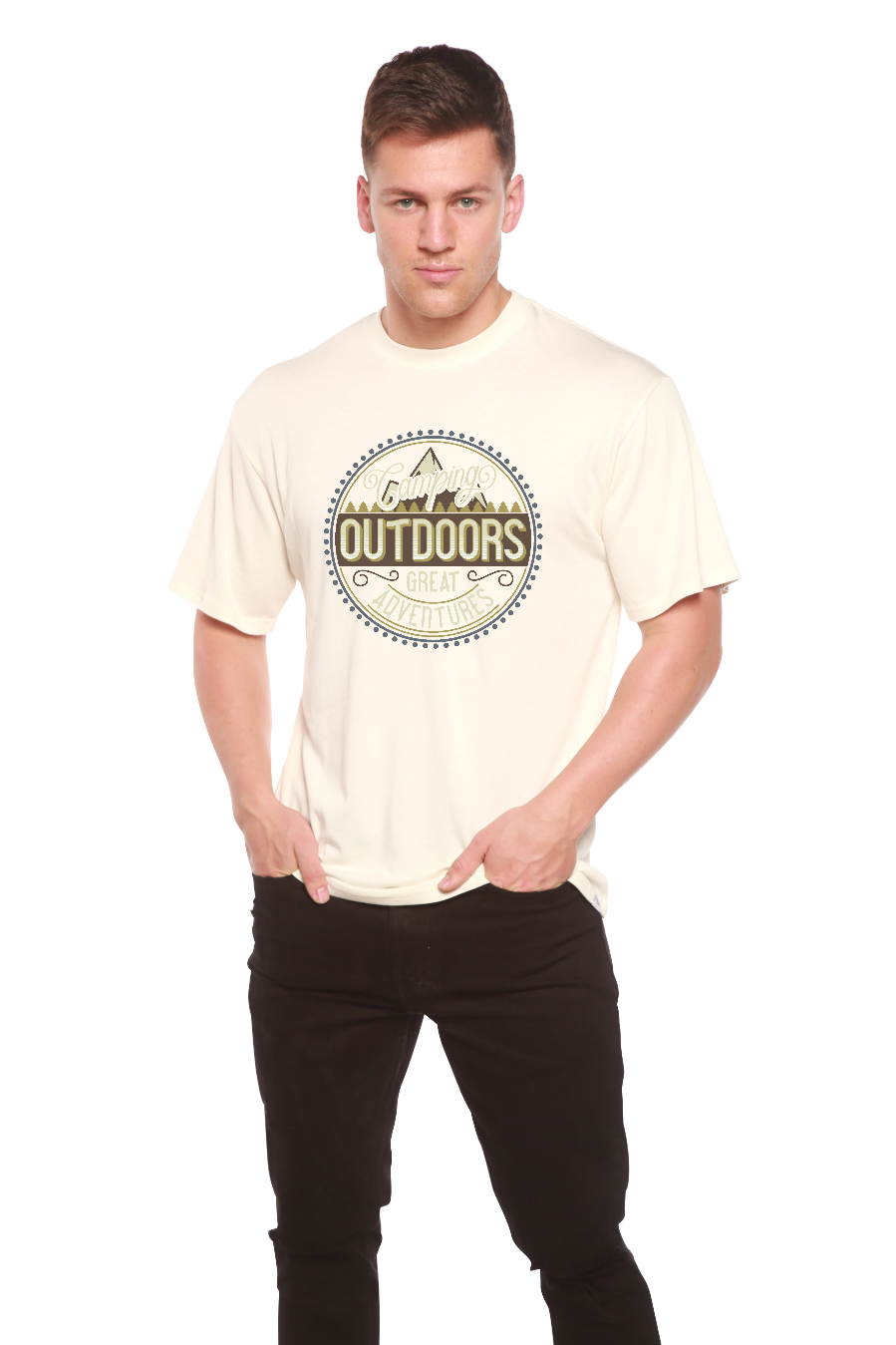 Spun Bamboo Outdoors Men's Bamboo Viscose/Organic Cotton Short Sleeve Graphic T-Shirt — back view