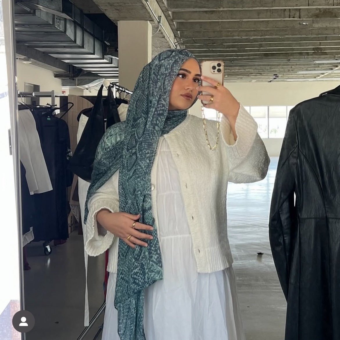 Mariam's Collection Painted Watercolor Modal Hijab in Bohemian Style (MH141) — construction detail