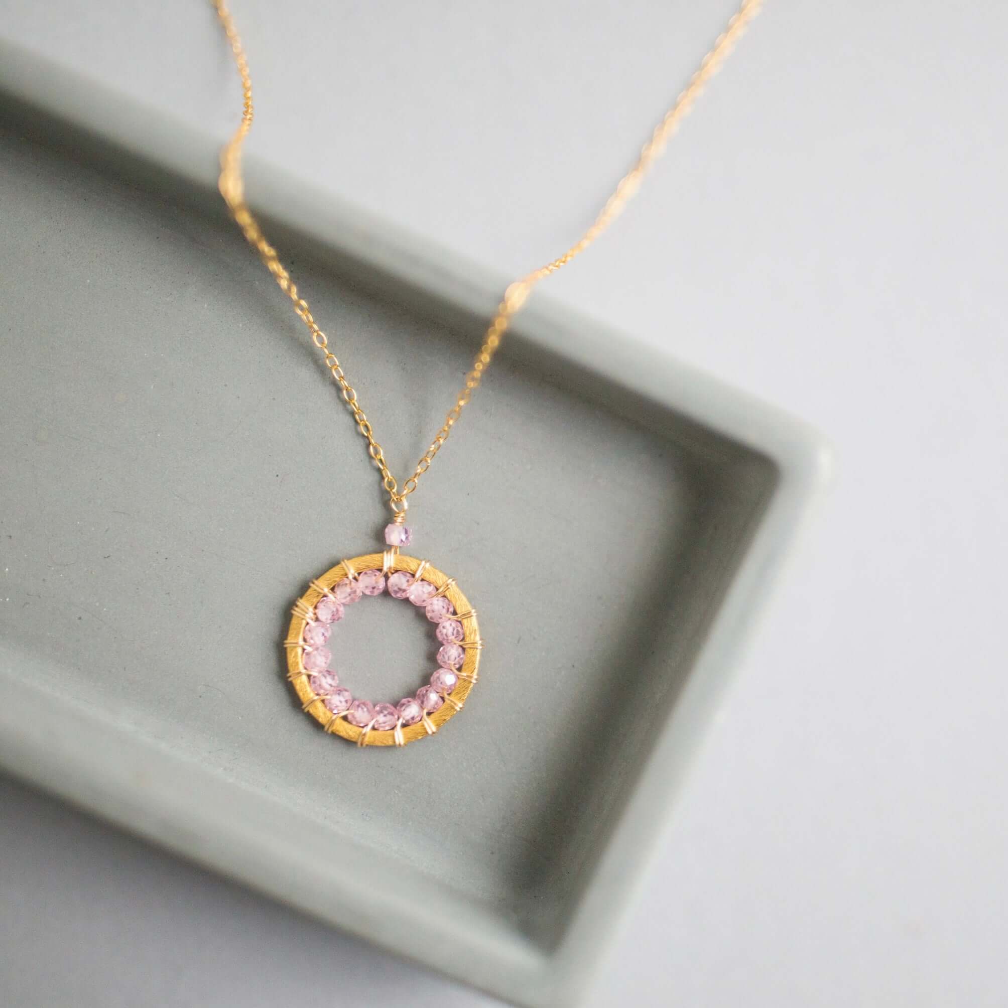 PARKEN JEWELRY Halo Mini Gold Pendants — PARKEN JEWELRY branding close-up