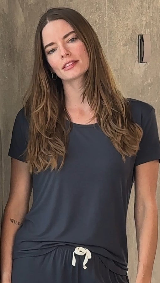 Spun Bamboo Women’s Bamboo Lounge Set - Lounge T-Shirt + Lounge Shorts — color detail