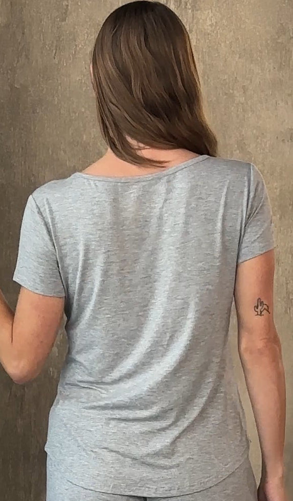 Spun Bamboo Women’s Bamboo Lounge Set - Lounge T-Shirt + Lounge Shorts — fabric or material detail