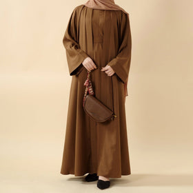 Plain Linen Abaya 3-Piece Set (MOA016)