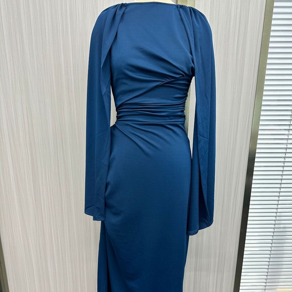 Pleated Evening Dress | Off-Shoulder Ruched Bodycon Gown(MS275)