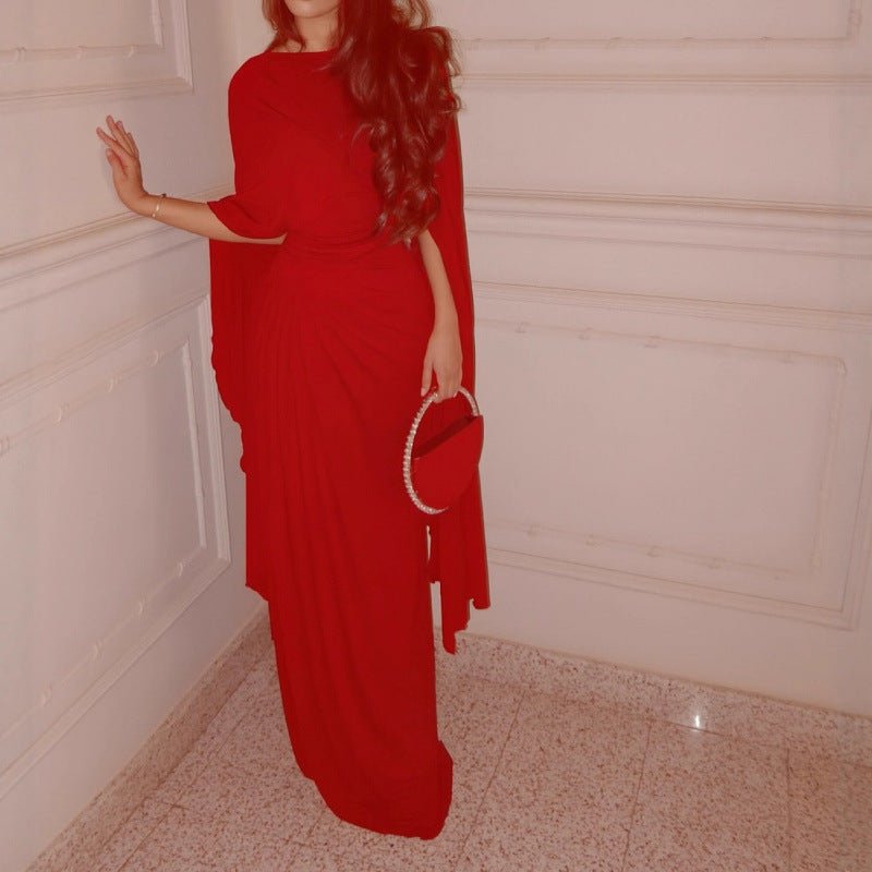 Pleated Evening Dress | Off-Shoulder Ruched Bodycon Gown(MS275)