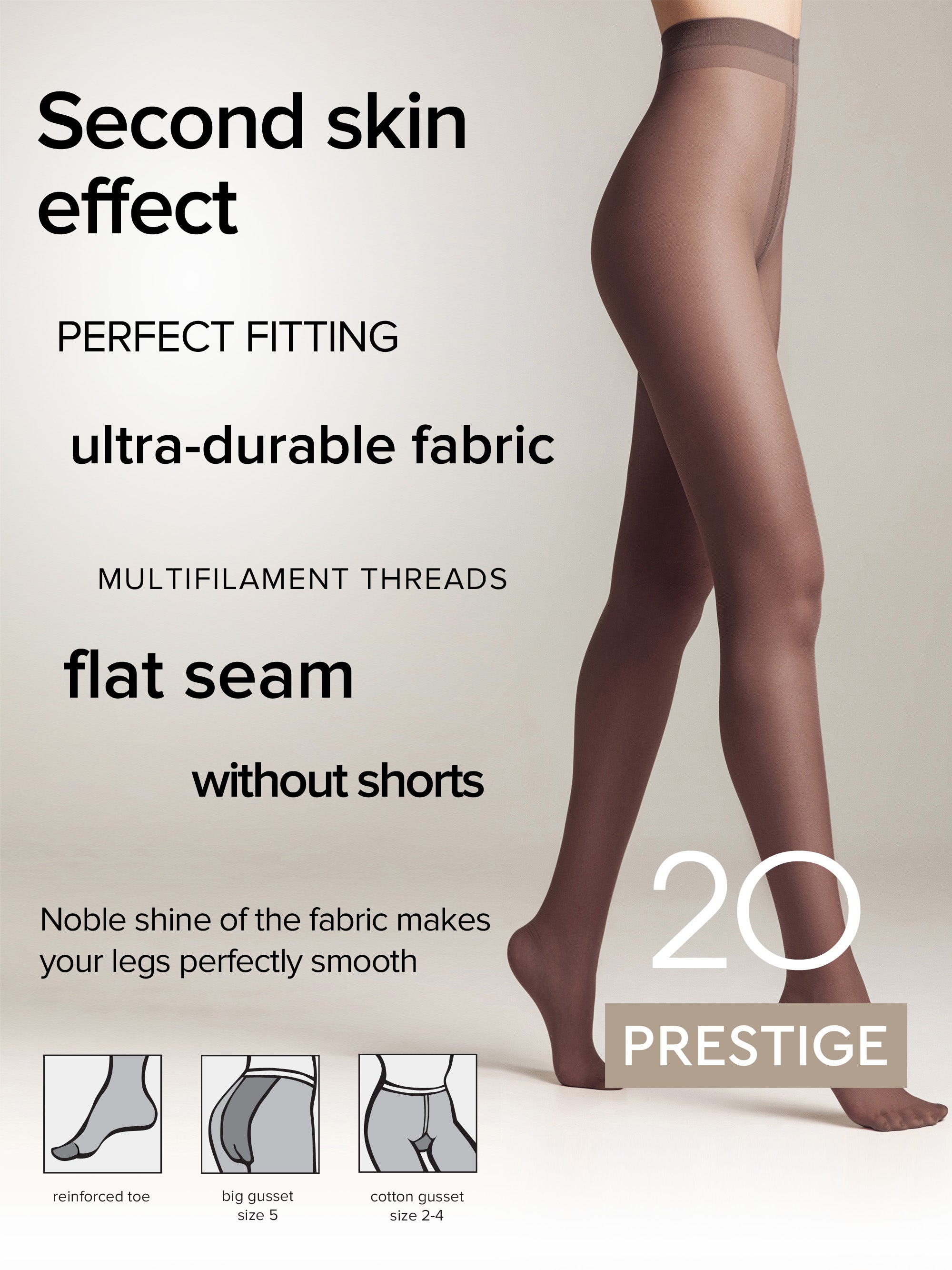 TheRanok.com Tights Conte Prestige 20 Den - Sheer to Waist Noble Shine — product on model