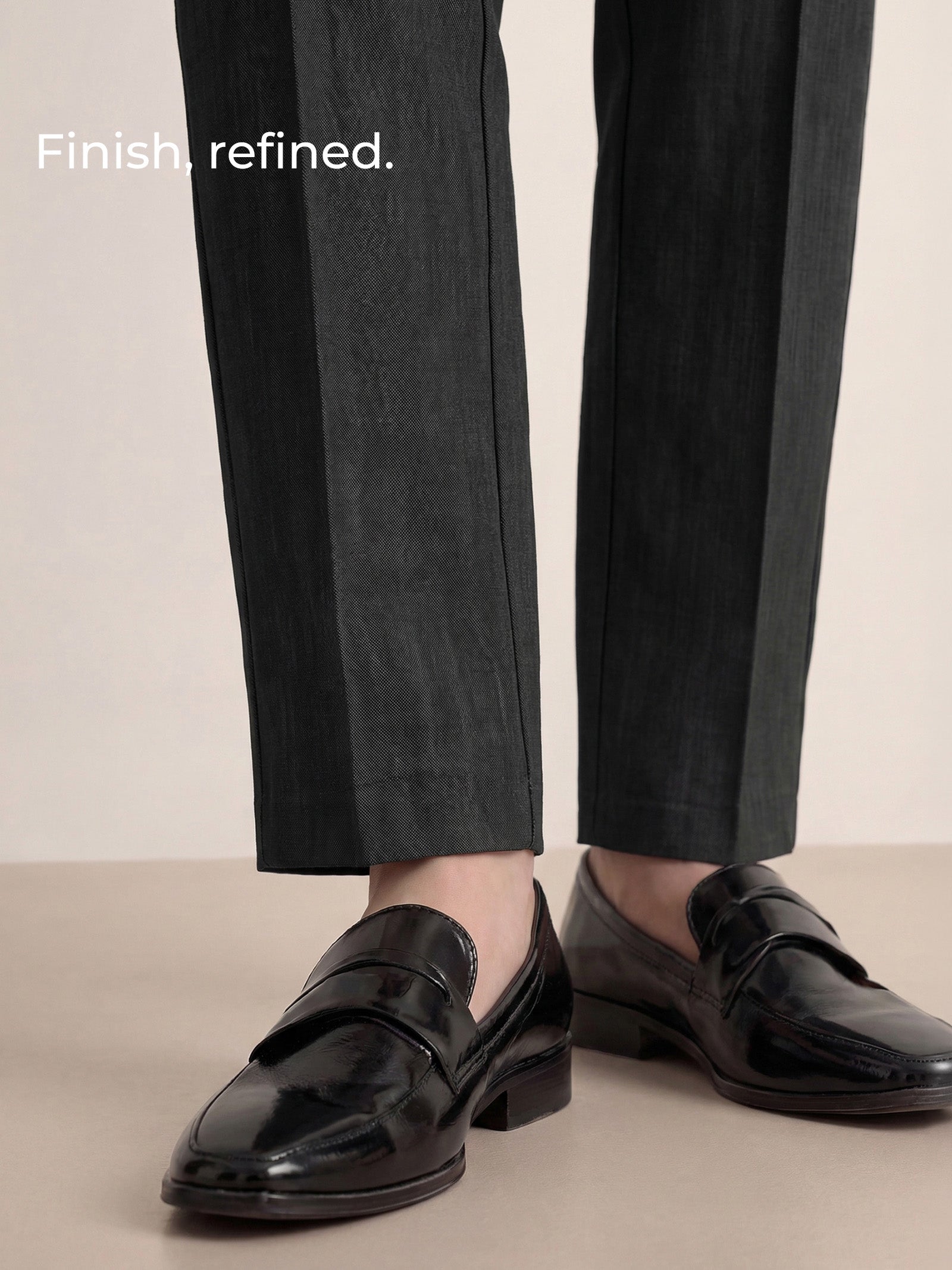 LINTICO Linen Tailored Straight Full Length Pants LANDON — in-use photo