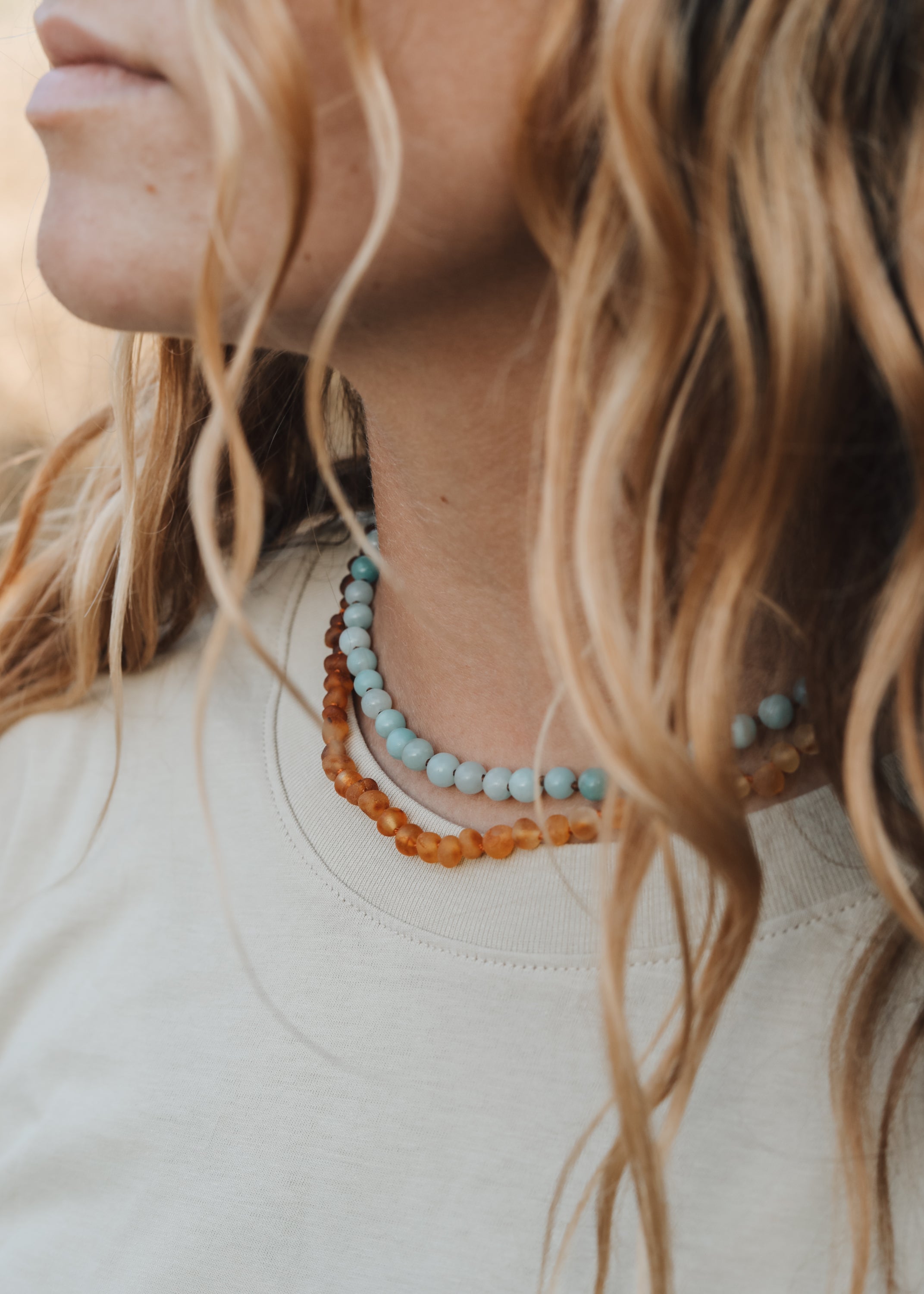 CanyonLeaf Raw Baltic Amber + Sunflower || Necklace || — main product shot