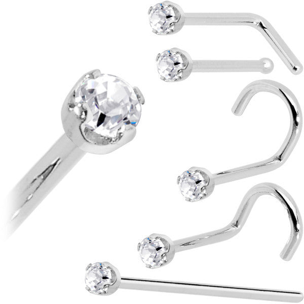 BodyCandy 14k White Gold 2mm Lab Grown Diamond Nose Ring — alternative angle