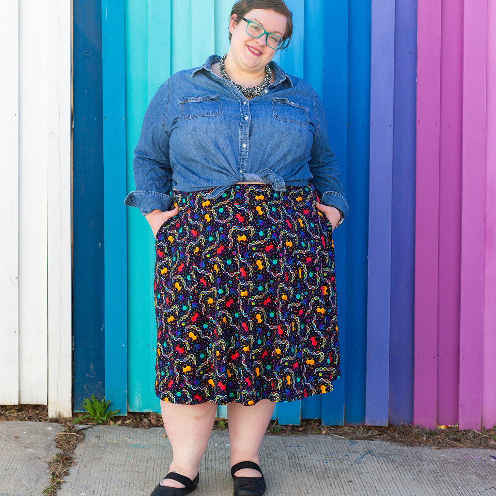 Princess Awesome & Boy Wonder Adult "Party in the DNA" Chemistry Skirt With Pockets — lifestyle context