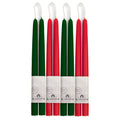 Bluecorn Candles Classic Christmas Beeswax Taper Candle Bundle - Red & Moss Green — main product shot