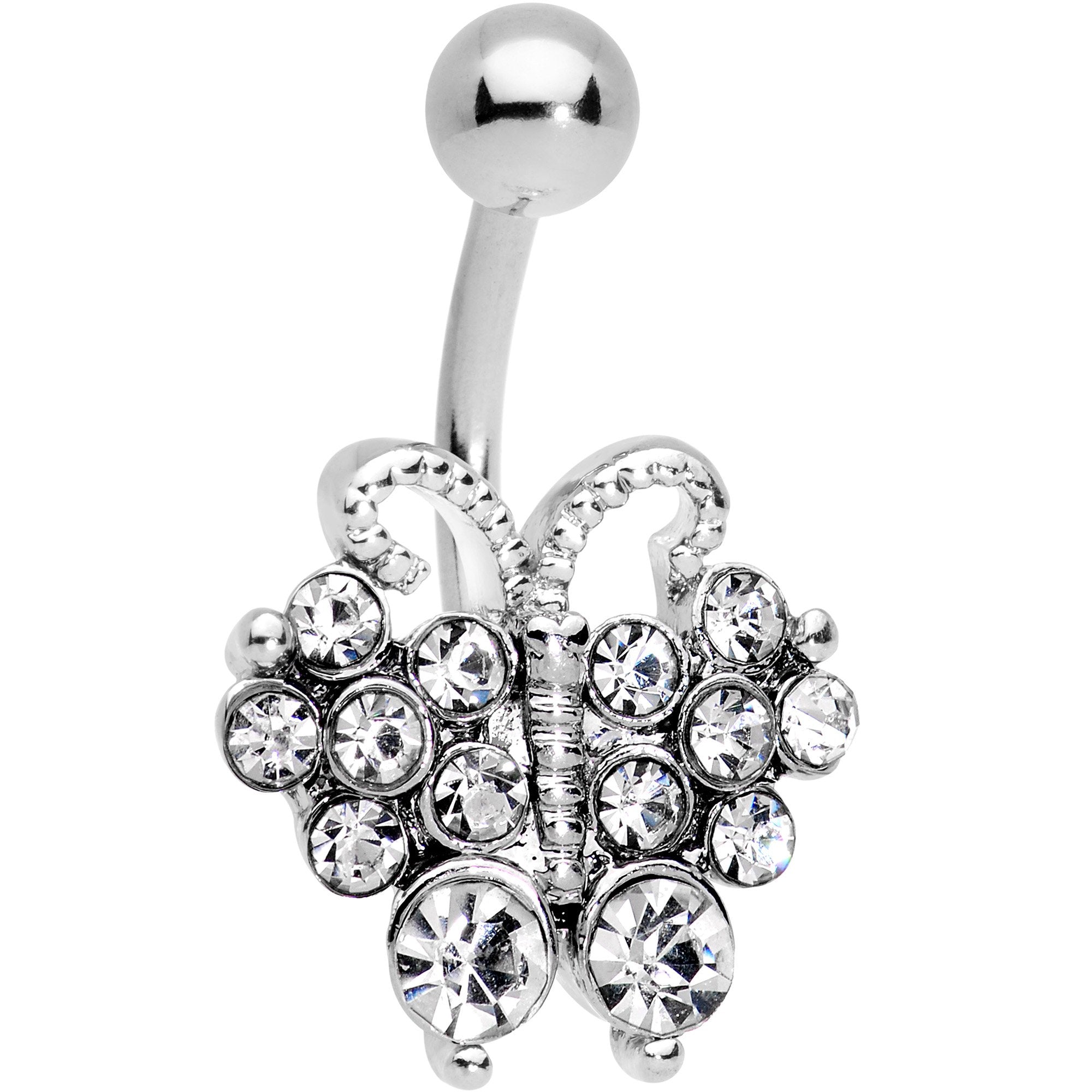 BodyCandy Clear Gem Butterfly Bliss Belly Ring — main product shot