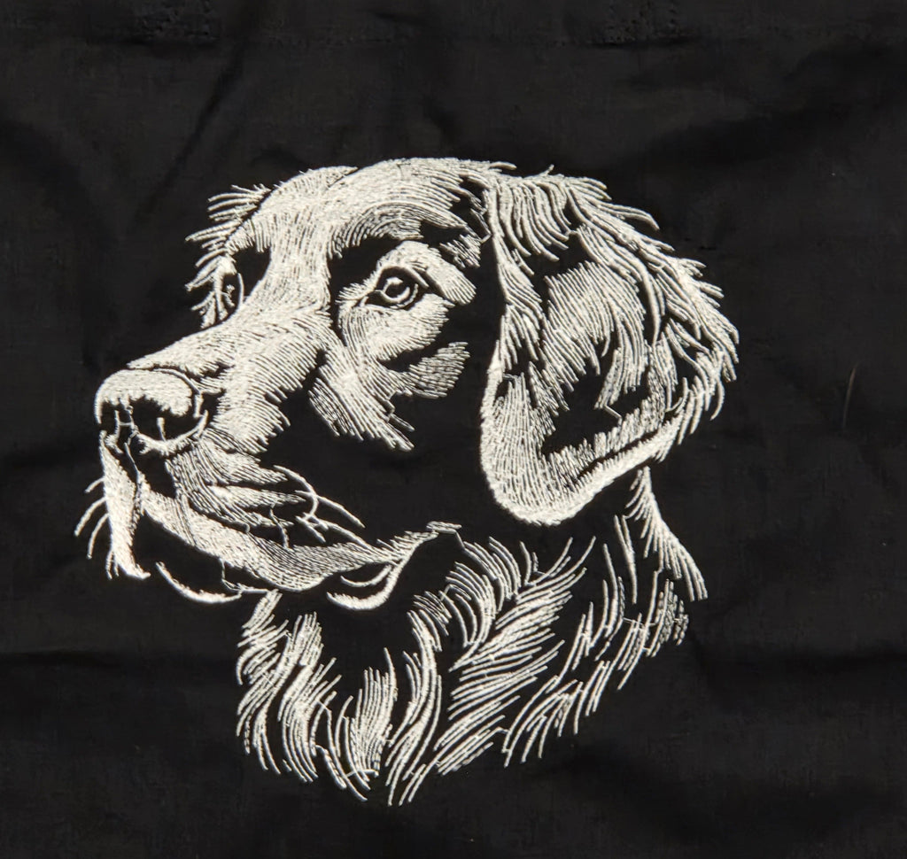 Rewarding Rover LLC Flat coated retriever/ Golden retriever black tote bag — image 1
