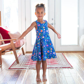 "Gardeners of the Galaxy" Space Paisley Sleeveless Play Dress with Pockets