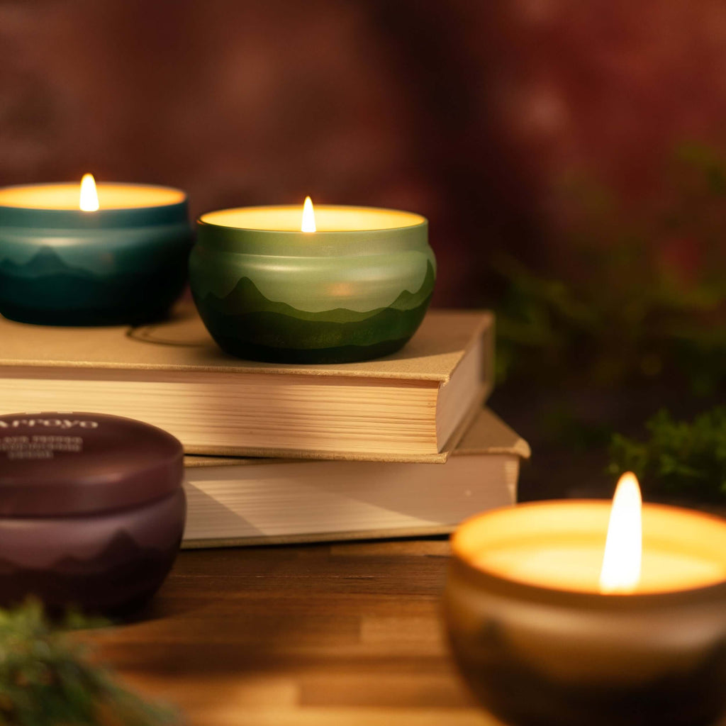 Bluecorn Candles Scented Candle Tins - Aromática - 8oz — packaging or label