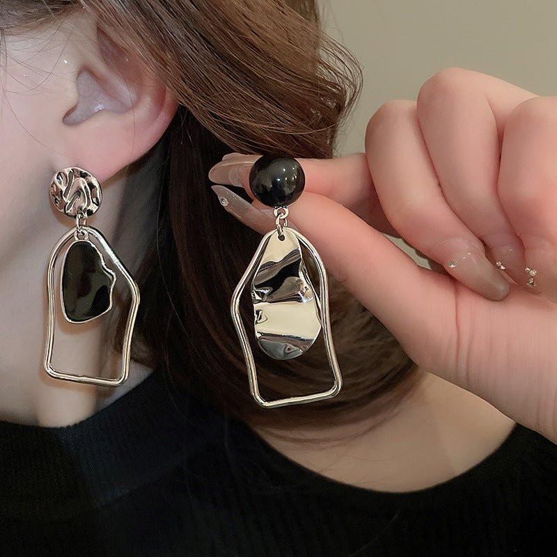 Mariam's Collection Sculptural Asymmetric Drop Earrings with Abstract Lines (MAC321) — main product shot