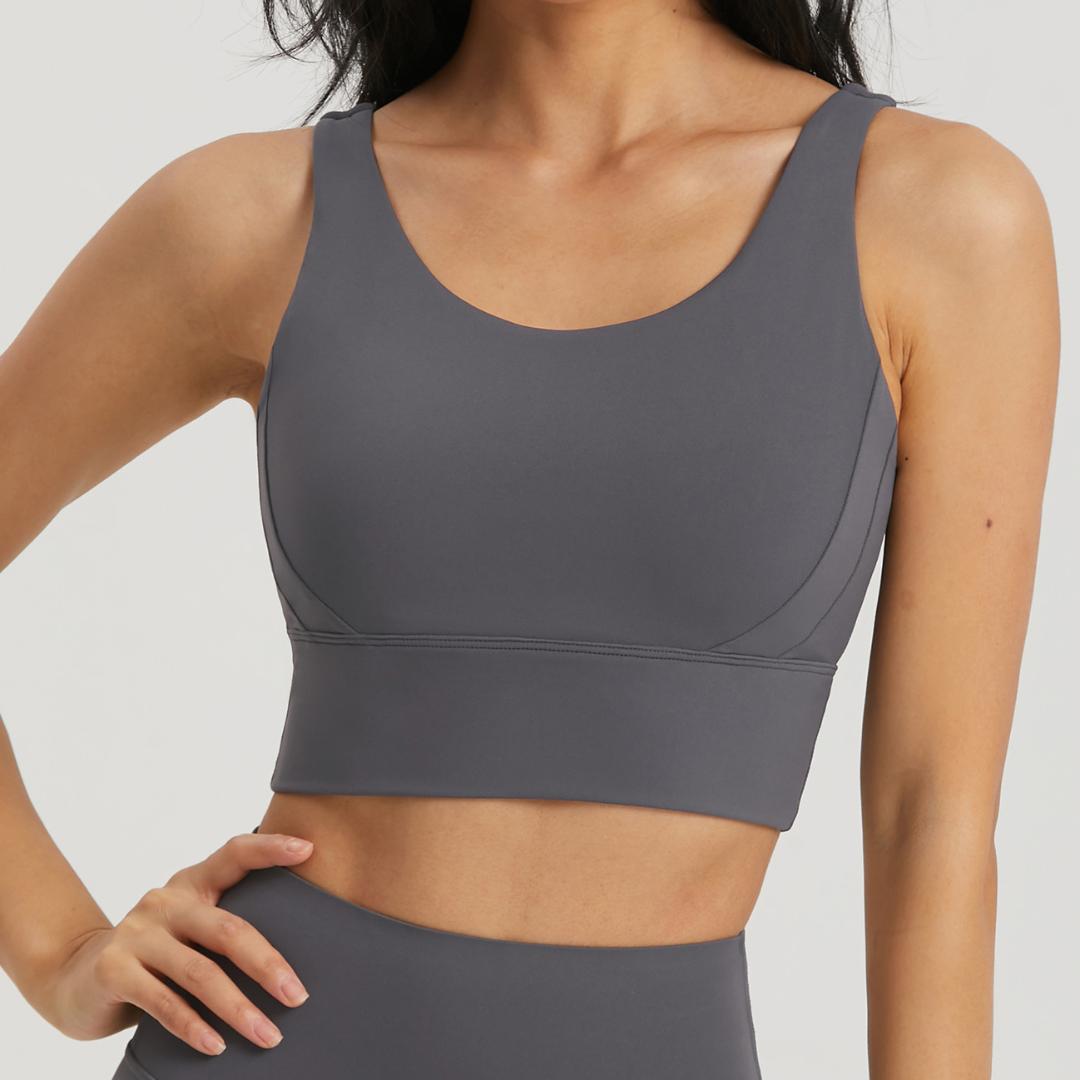 BLACKOUT BARBELL Omni Bra (Dark Gray) — main product shot