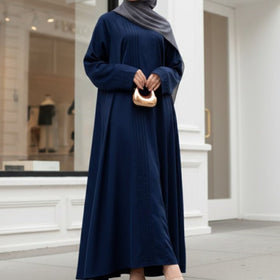 Serene Pleated Georgette Abaya Loose Full-Length Modest Style (MA254)