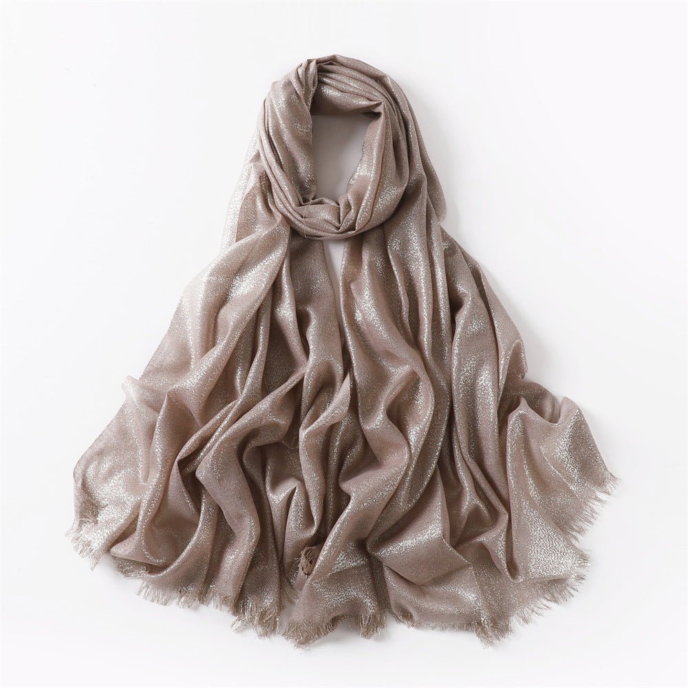 Mariam's Collection Shining Artificial Bright Silk Hijab (MH100) — construction detail