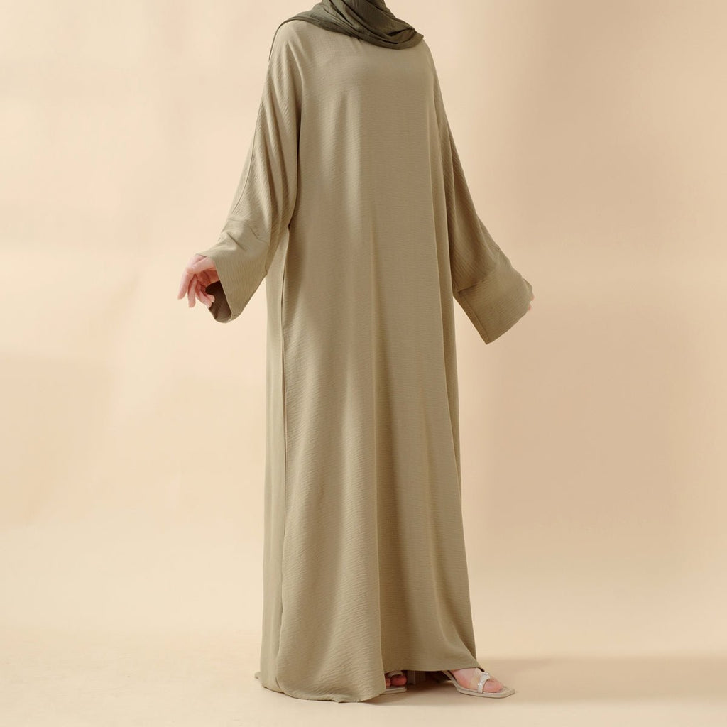 Mariam's Collection Simple Vintage Pleated Abaya (MA042) — construction detail