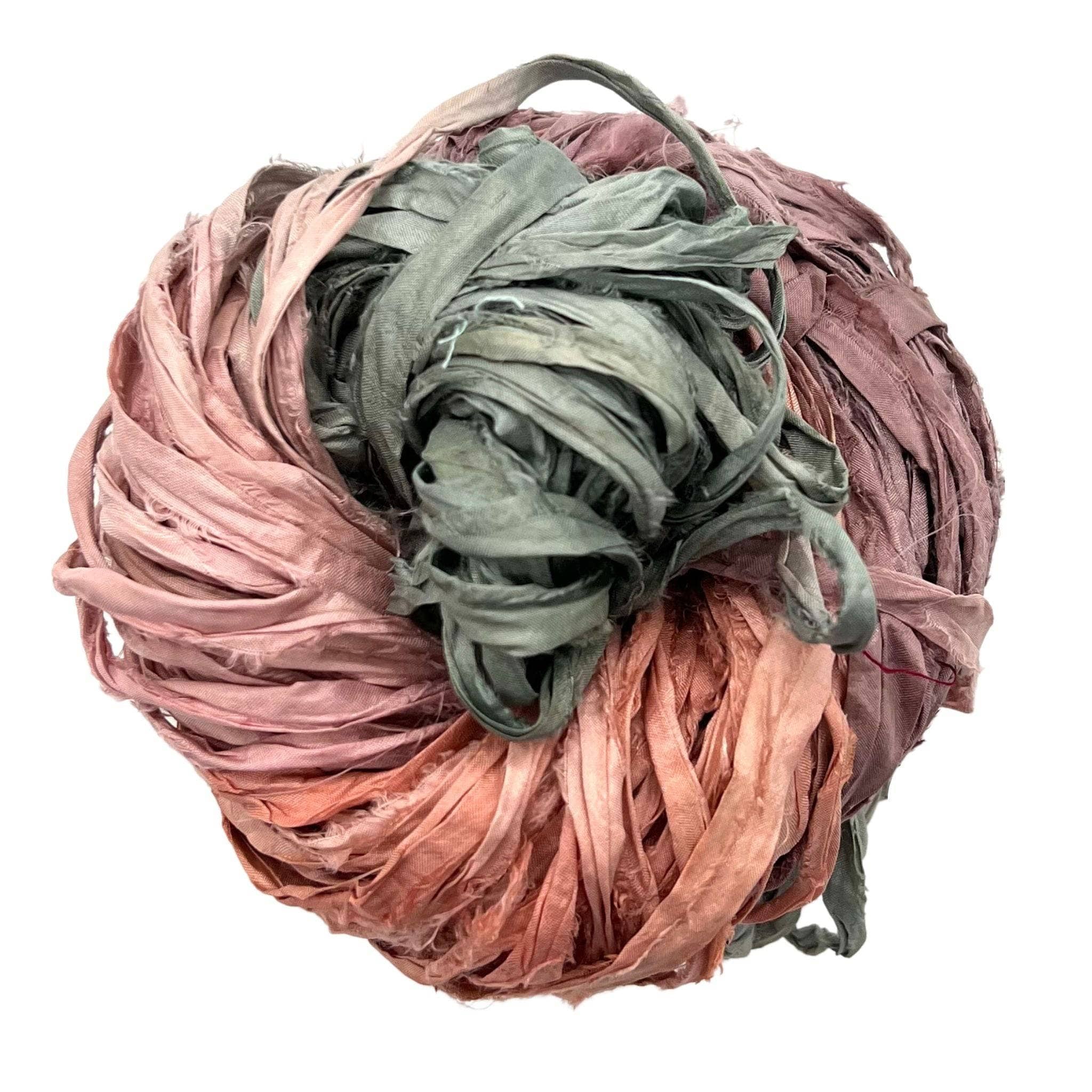 Darn Good Yarn Artisan Recycled Sari Ribbon – Sari Treasures in Every Strand — detail shot 6