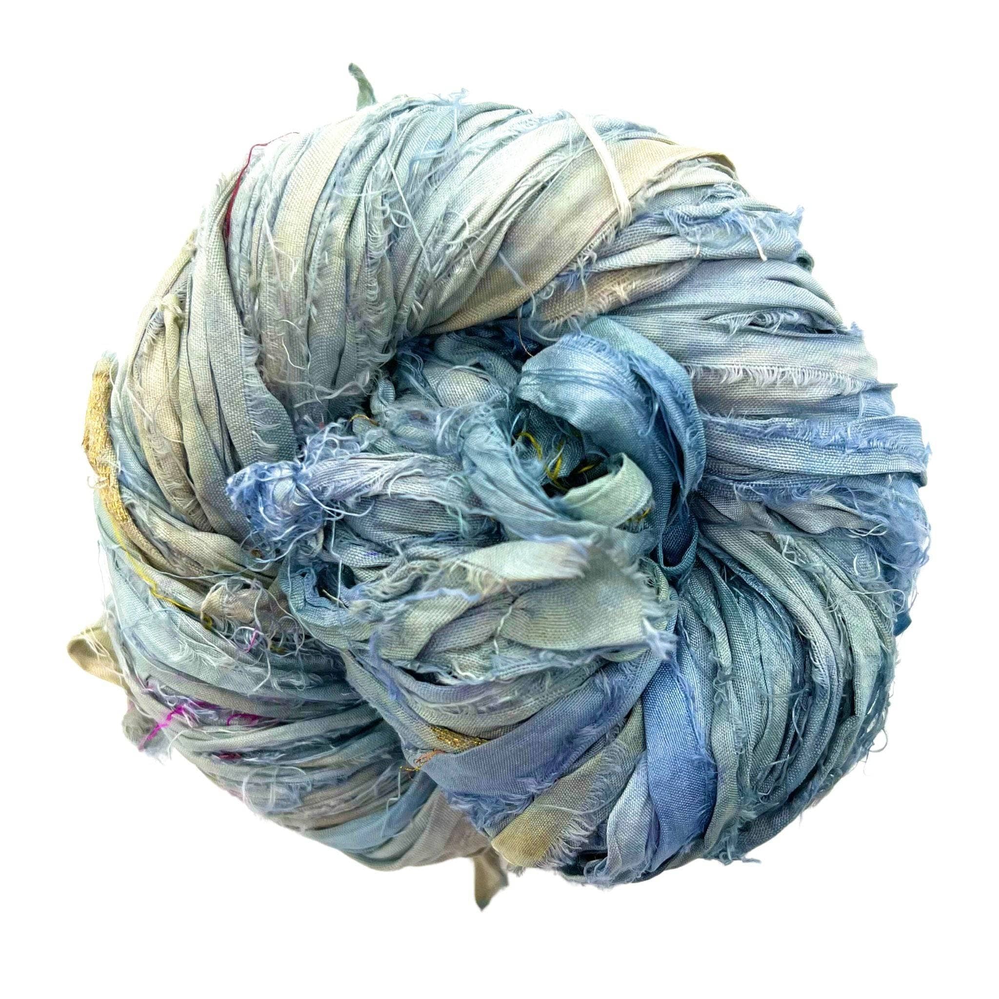Darn Good Yarn Artisan Recycled Sari Ribbon – Sari Treasures in Every Strand — detail shot 8