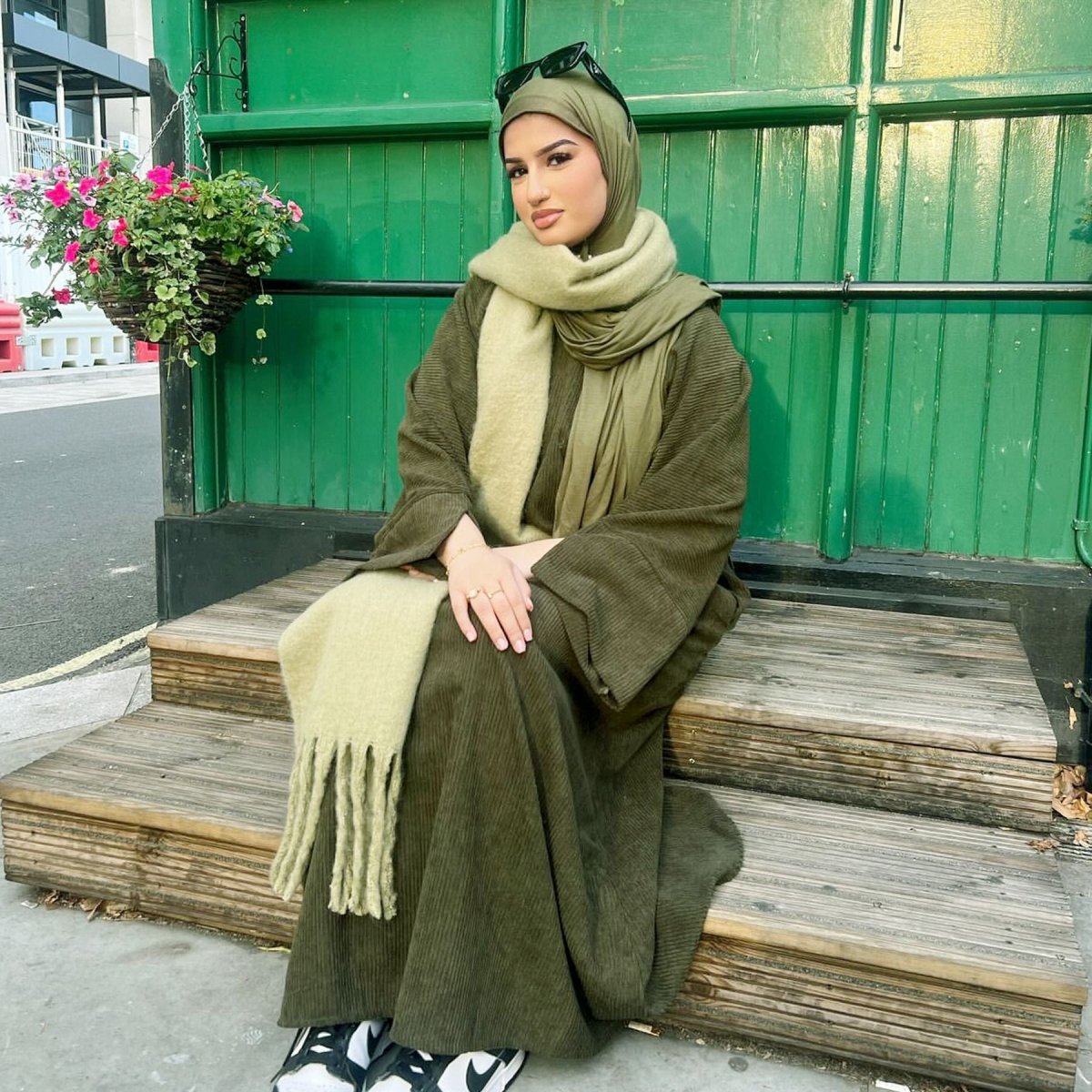 Mariam's Collection Solid Color Simple Corduroy Abaya | Warm Modest Corduroy Abaya for Autumn or… — detail shot 7