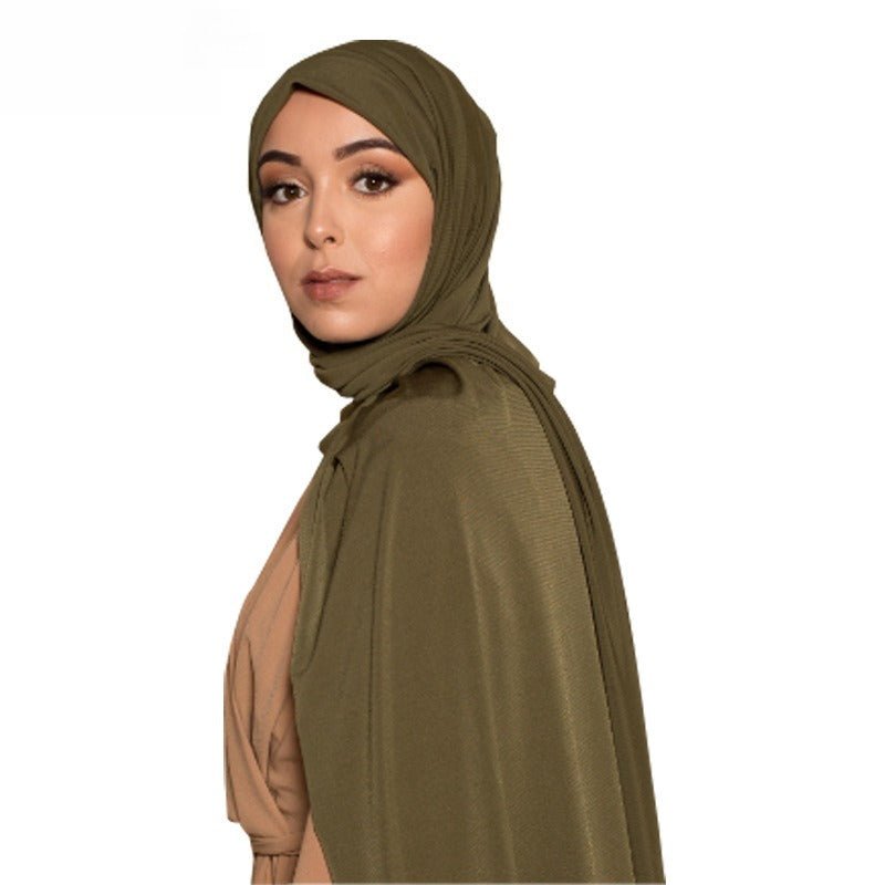 Mariam's Collection Solid Color Versatile Minimalist Hijab (MH190) — construction detail