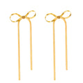 SORI STYLE Golden Bow Knot Drop & Dangle Earrings — main product shot