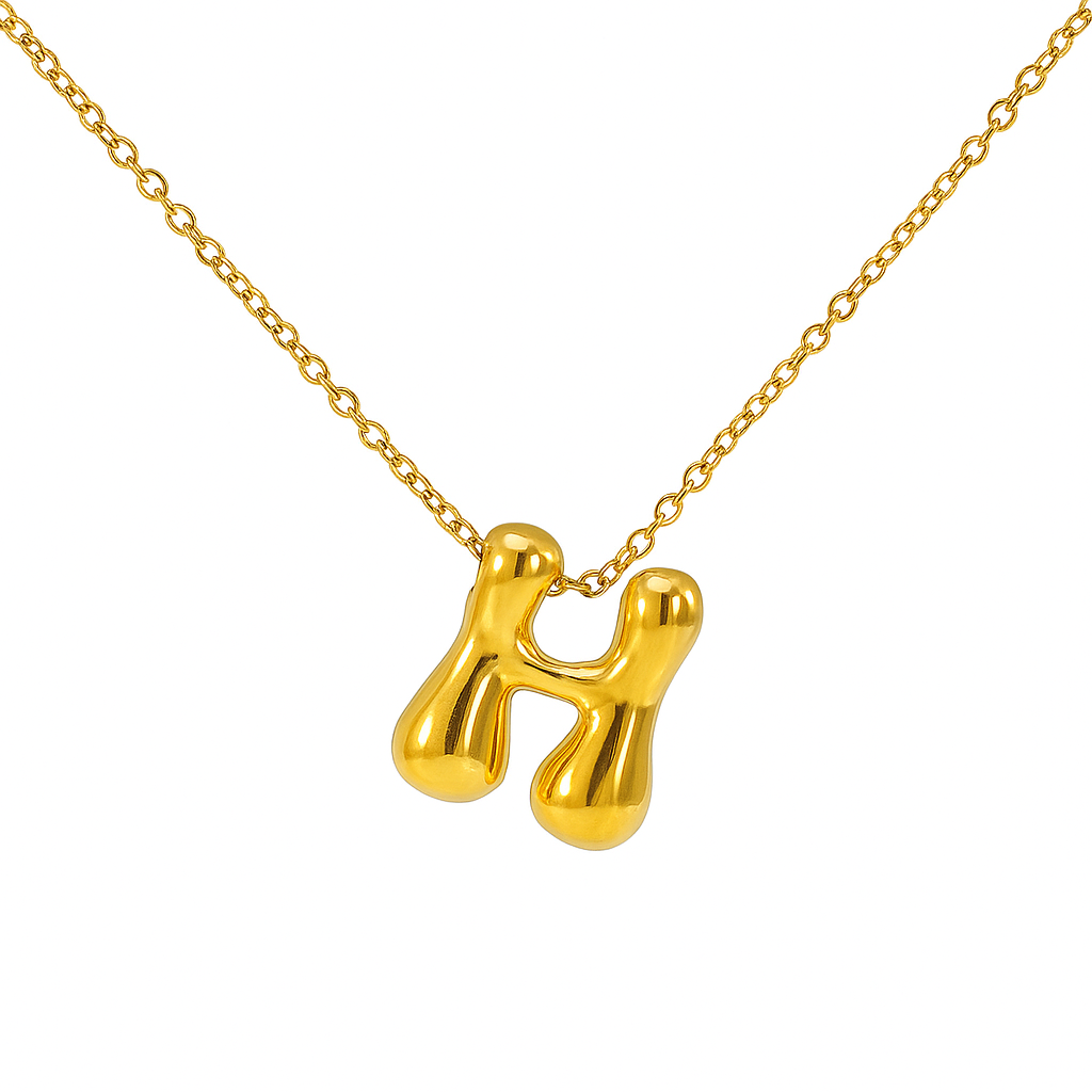 SORI STYLE Initial Bubble Letter Necklace — comparison shot