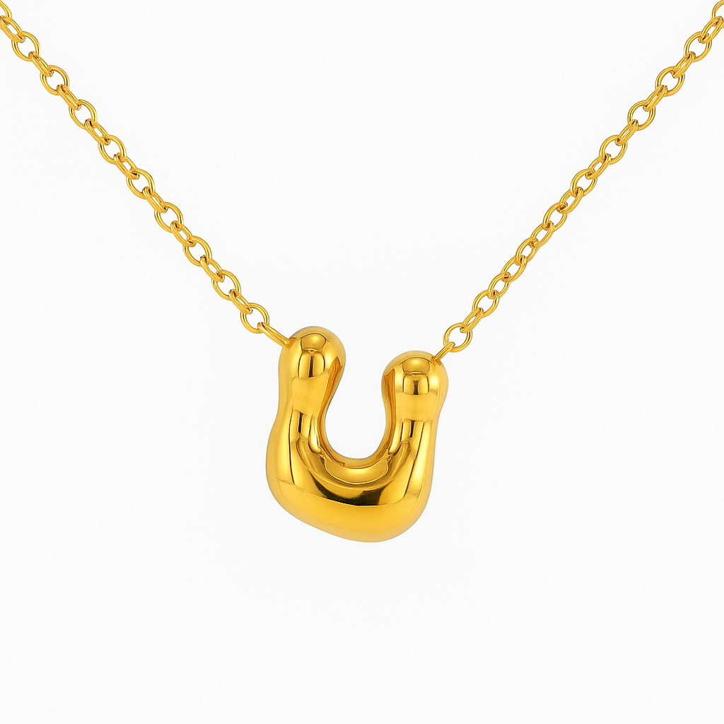 SORI STYLE Initial Bubble Letter Necklace — color detail