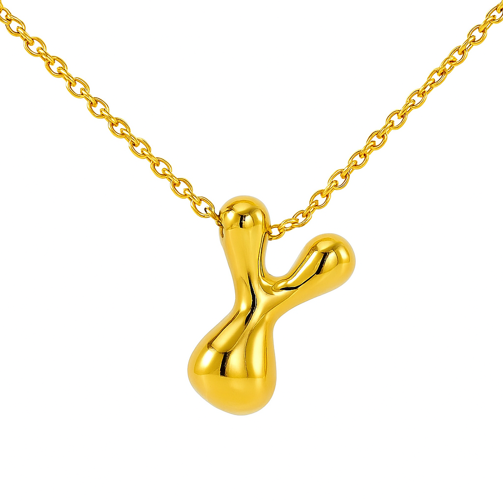 SORI STYLE Initial Bubble Letter Necklace — feature highlight