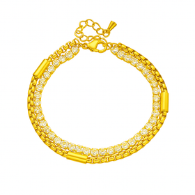 Elegant Double-Layer Diamond Bracelet