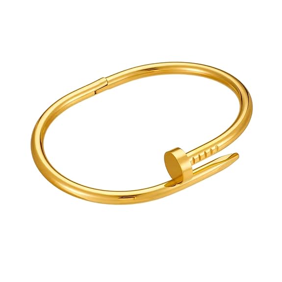 SORI STYLE Elegant Nail Bracelet -Minimalist Screw Bangle Jewelry — main product shot