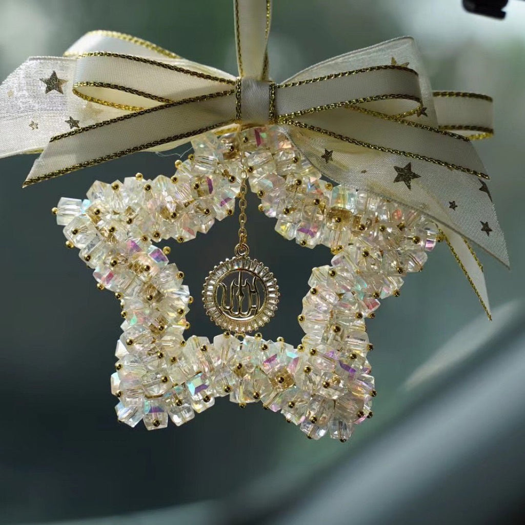 Mariam's Collection Star Moon Crystal Vehicle Hanging Ornament (MAC290) — construction detail