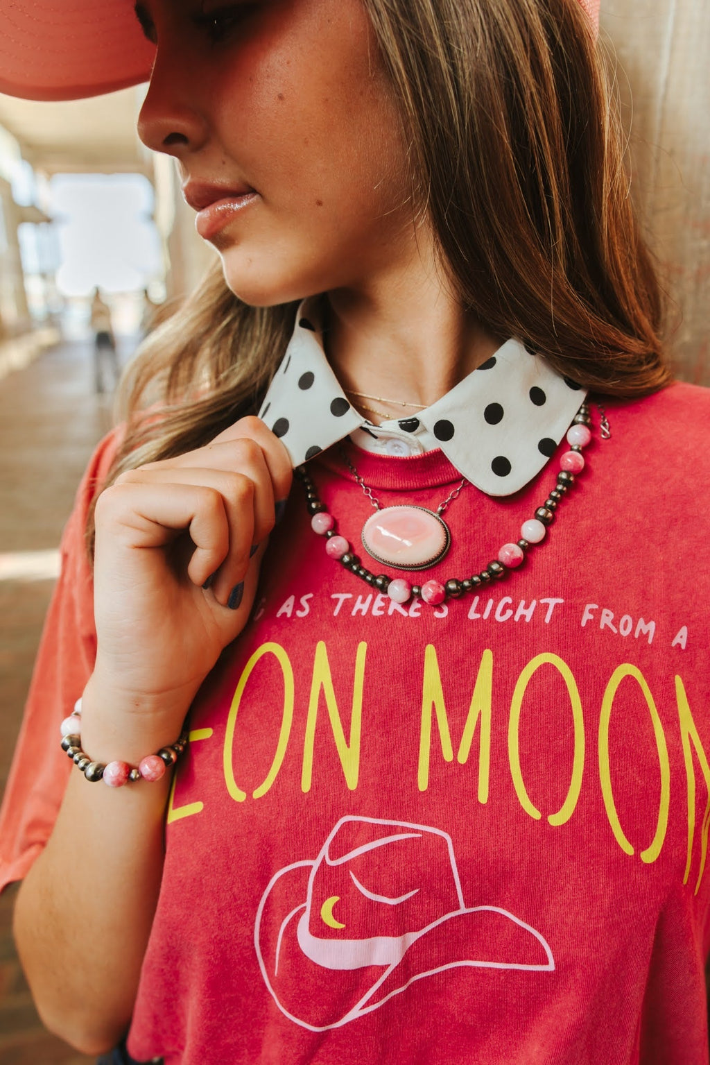Wild Junkie Sterling Silver Desert Rose Beaded Necklace — lifestyle context