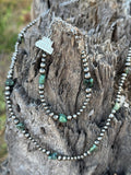 Wild Junkie Silver Beads Turquoise Flats Beaded Necklace — main product shot