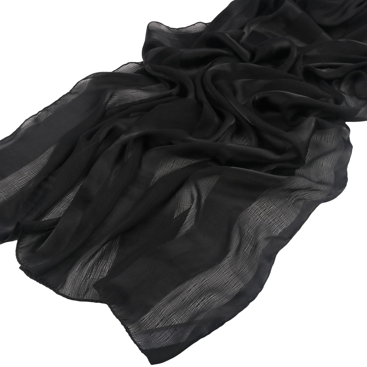 Mariam's Collection Striped Crinkle Chiffon Hijab with Organic Texture (MH143) — detail shot 6
