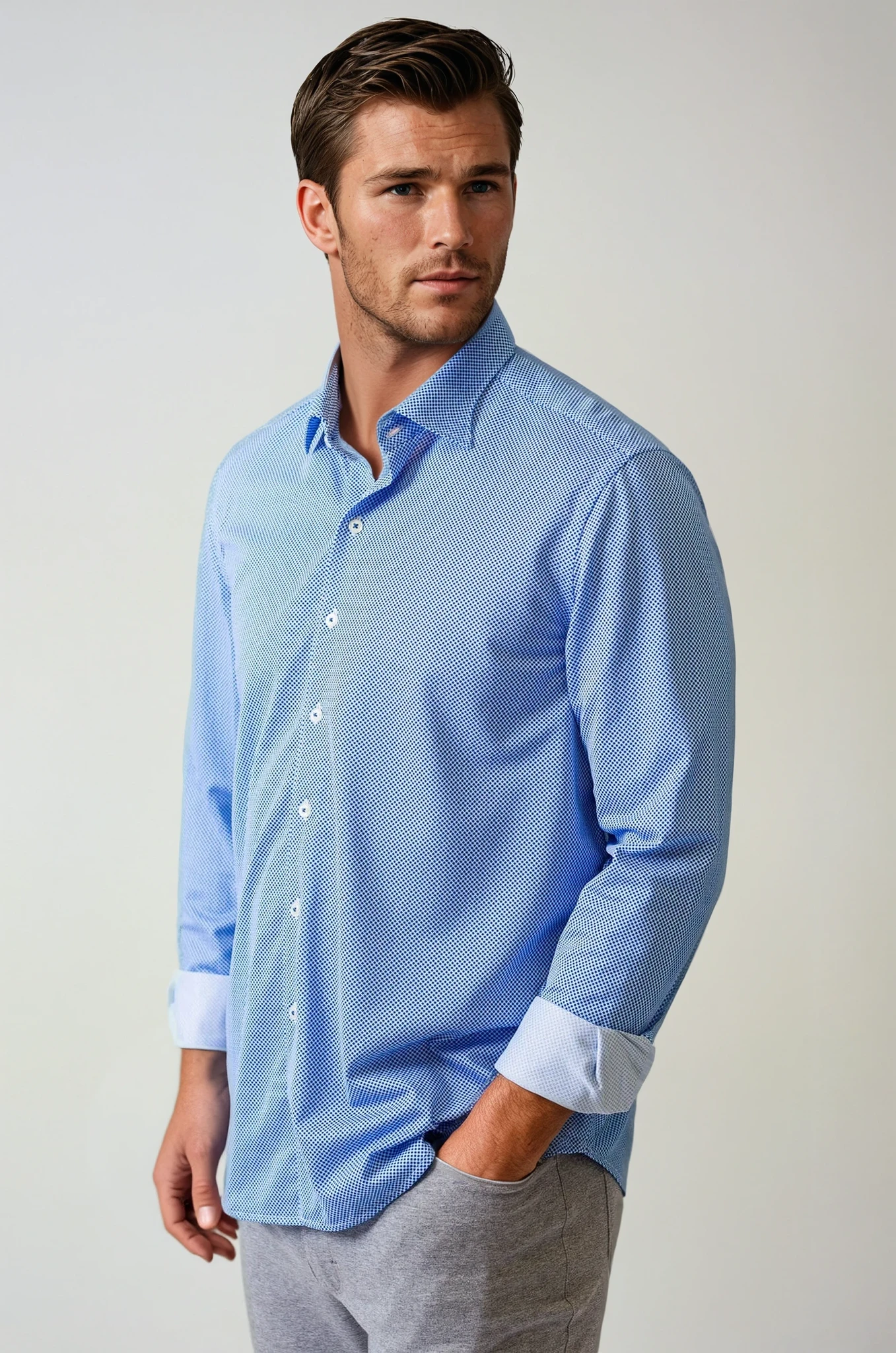 Buki Studio Dot Long Sleeve Tech Shirt - Blue — main product shot