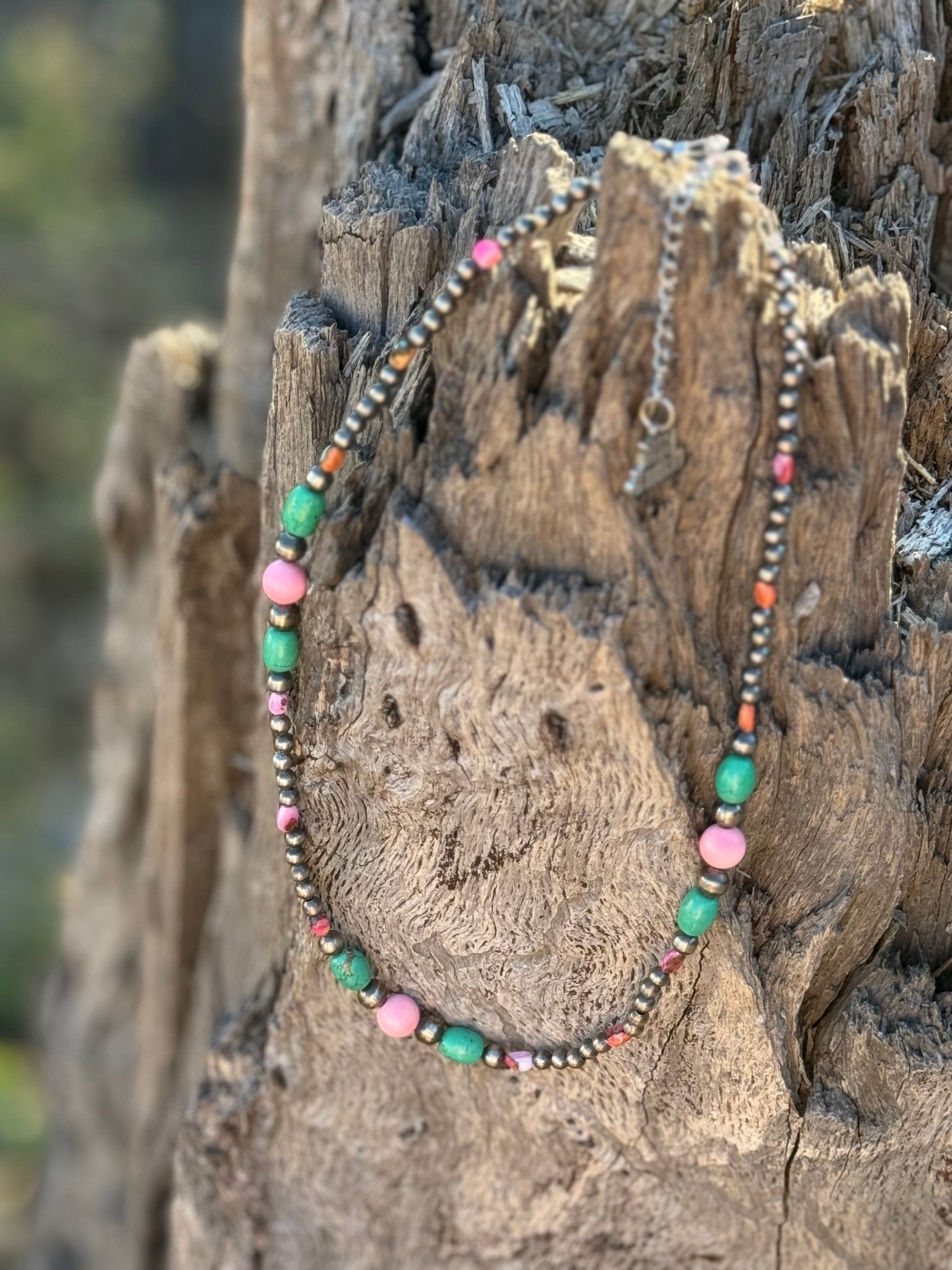 Wild Junkie Sterling Silver Sweet Serenity Beaded Necklace — lifestyle context