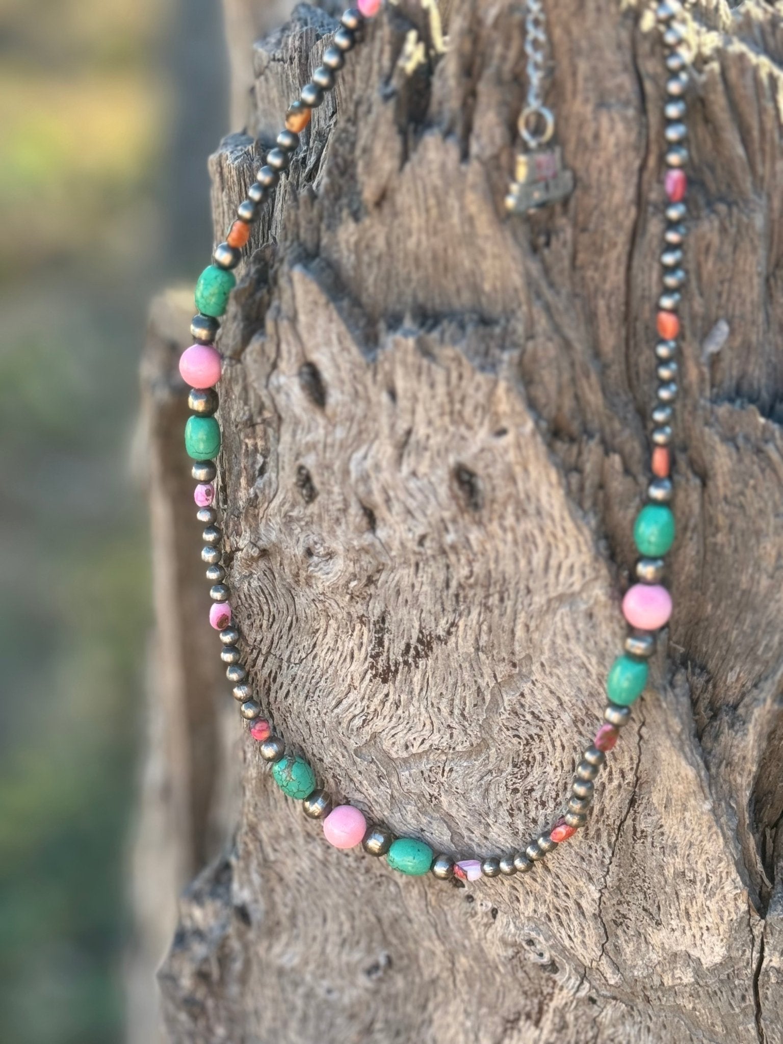 Wild Junkie Sterling Silver Sweet Serenity Beaded Necklace — side view
