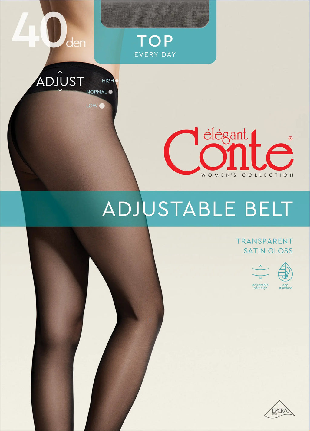 TheRanok.com Tights Conte Top 40 Den - Low Waist Adjustable Belt — back view