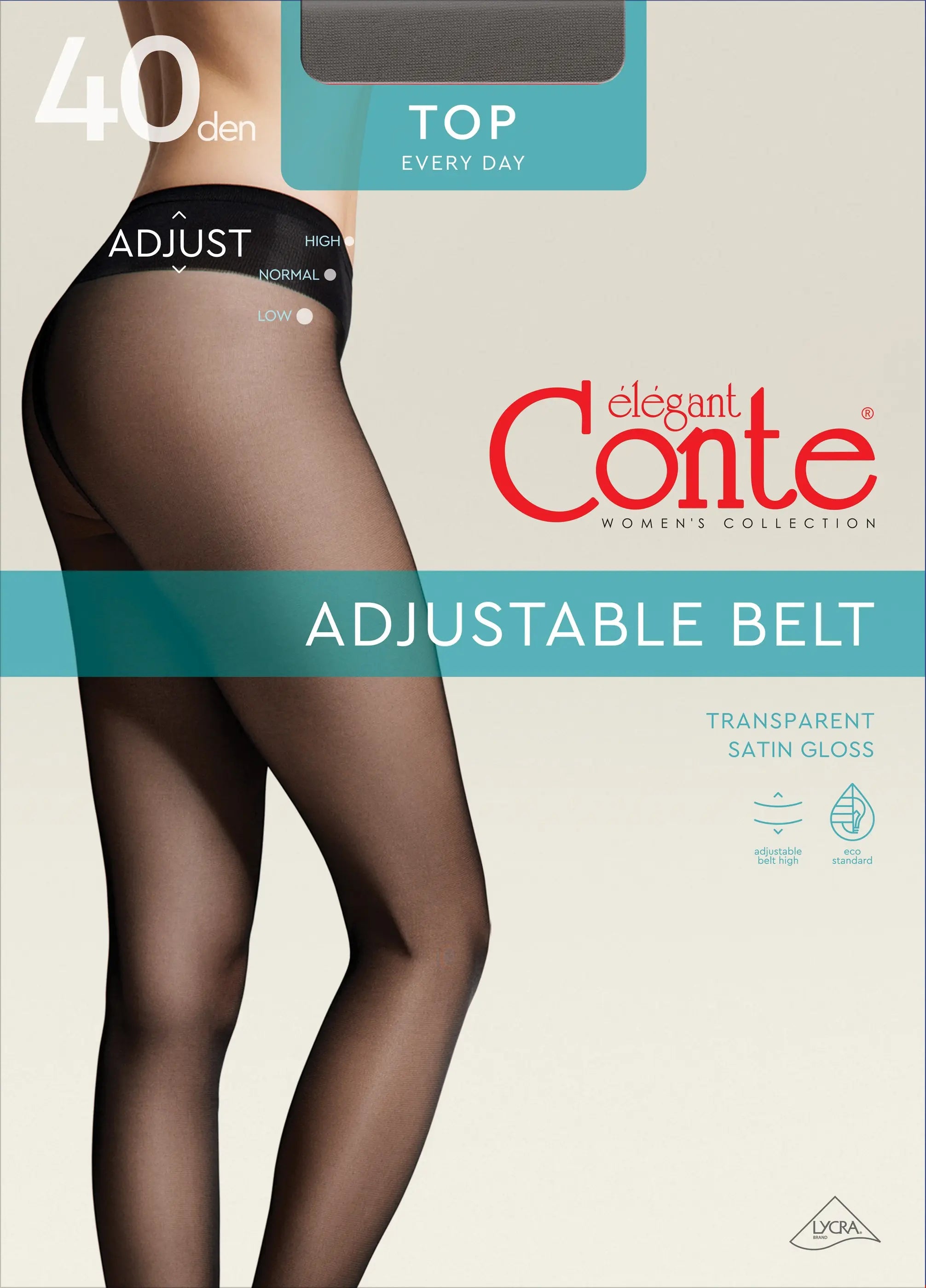TheRanok.com Tights Conte Top 40 Den - Low Waist Adjustable Belt — back view