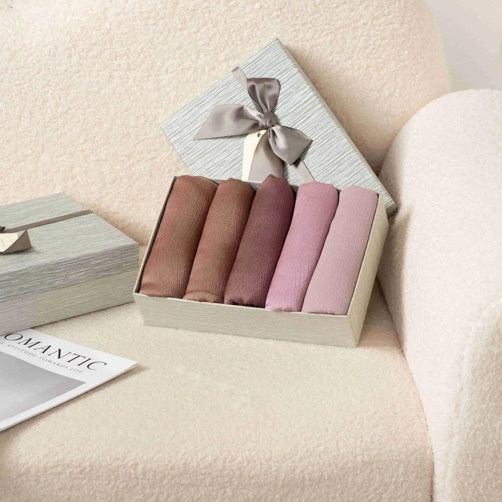 Mariam's Collection Mariam's Collection Textured Satin Star Hijab Gift Set Box (MH050) — main product shot